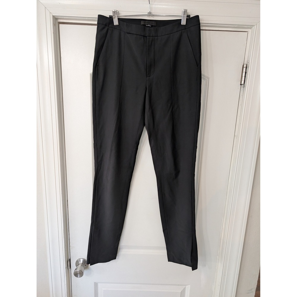Alexander Wang Black Tailored Trousers Split Hem Slim Fit Dress Pants Womens 8